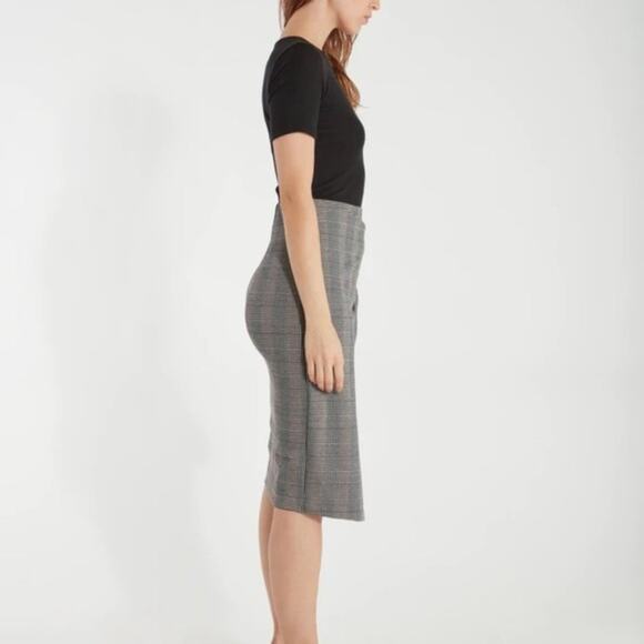 Sanctuary Pencil Skirt Reality Check XL Black White Brown Side Button CareerWear - Picture 6 of 10